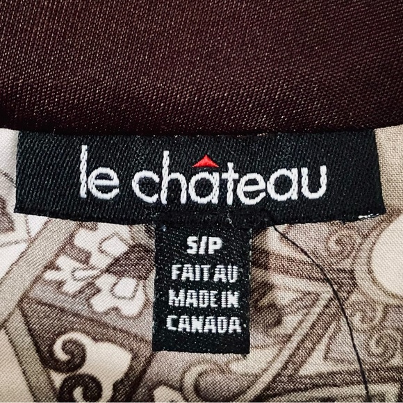 LE CHATEAU women’s brown satiny top size small - Picture 6 of 6
